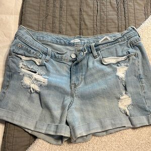Old navy boyfriend shorts, light distressed denim, size 10
